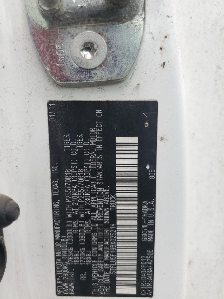 2011 Toyota Tundra VIN: 5TFLU5F19BX025214 Lot: 67150045