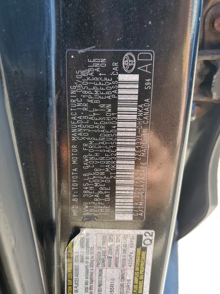 2005 Toyota Corolla Matrix Xr VIN: 2T1KR32E15C504031 Lot: 65408075