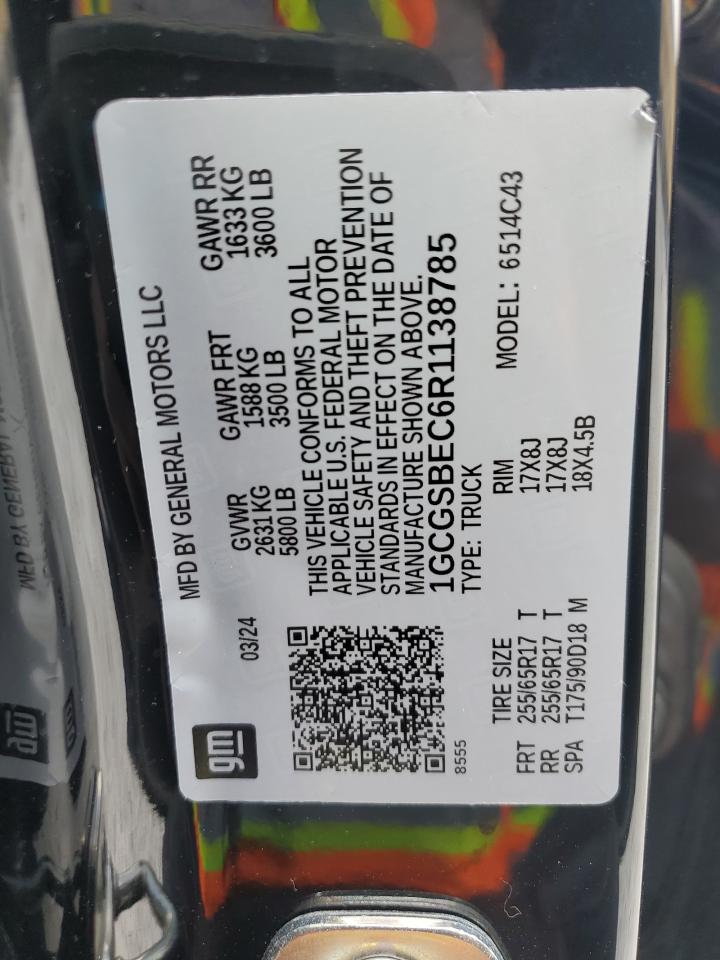 1gcgsbec6r1138785 1GCGSBEC6R1138785 2024 Chevrolet Colorado