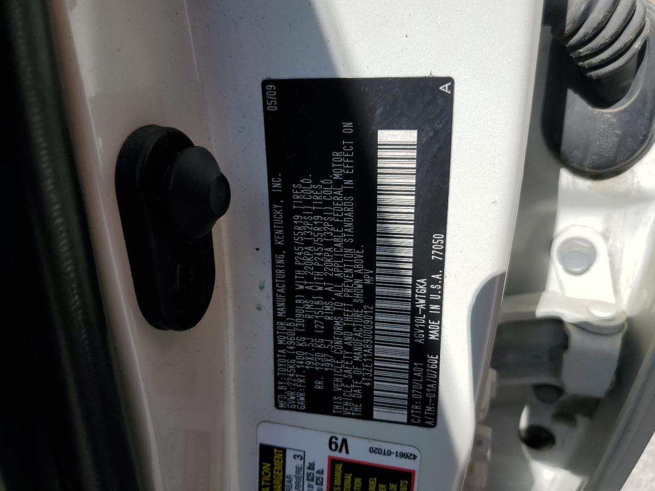 2009 Toyota Venza VIN: 4T3ZE11A89U009012 Lot: 64356895