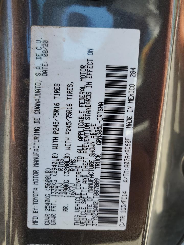 2020 Toyota Tacoma Access Cab VIN: 3TYSZ5AN2LT007009 Lot: 64494105