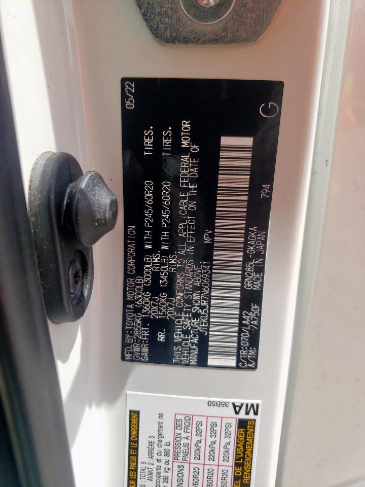 2022 Toyota 4Runner Limited VIN: JTEKU5JR7N6069341 Lot: 65225855