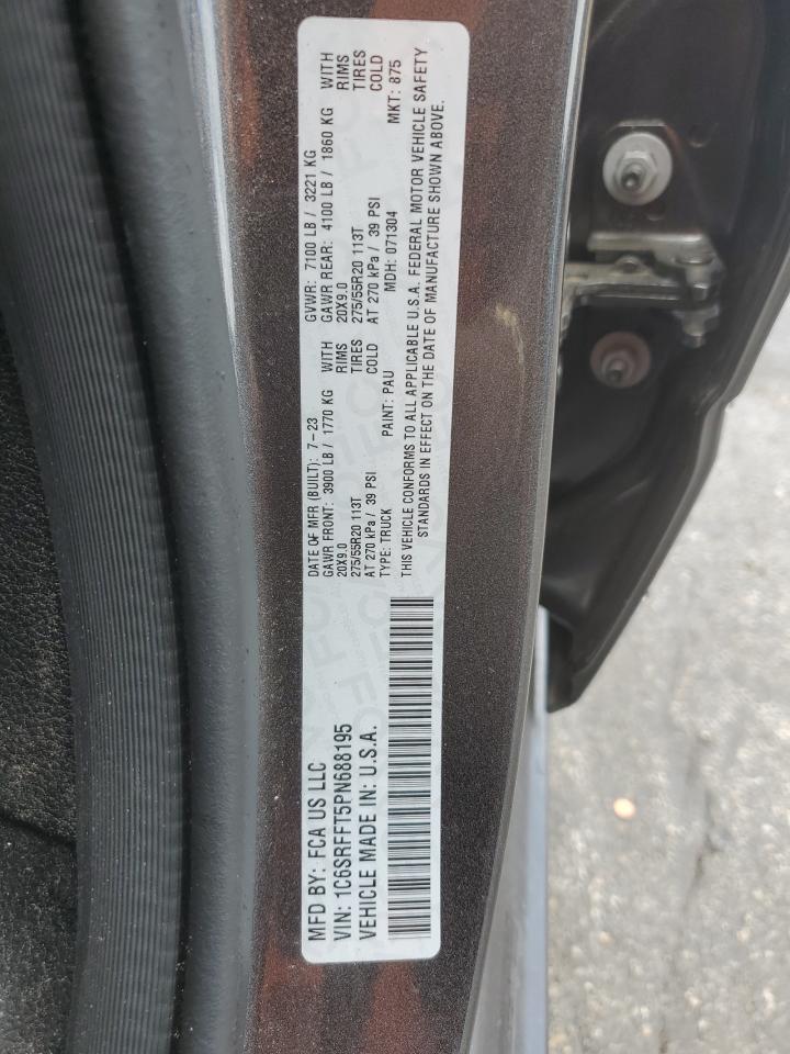 2023 Ram 1500 Big Horn/Lone Star VIN: 1C6SRFFT5PN688195 Lot: 64944825