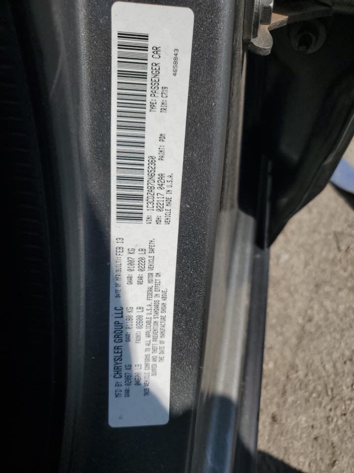 2013 Dodge Avenger Se VIN: 1C3CDZAB7DN652360 Lot: 64399625