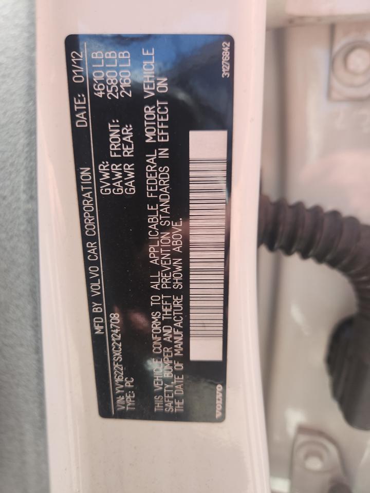 2012 Volvo S60 T5 VIN: YV1622FSXC2124708 Lot: 65683045