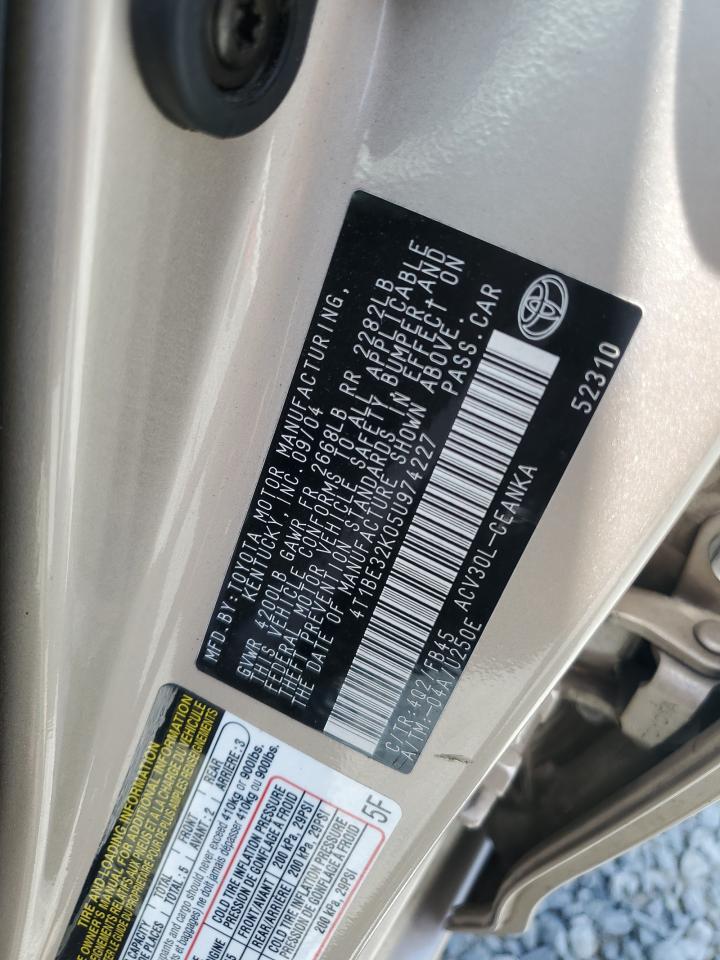 2005 Toyota Camry Le VIN: 4T1BE32K05U974227 Lot: 65564285
