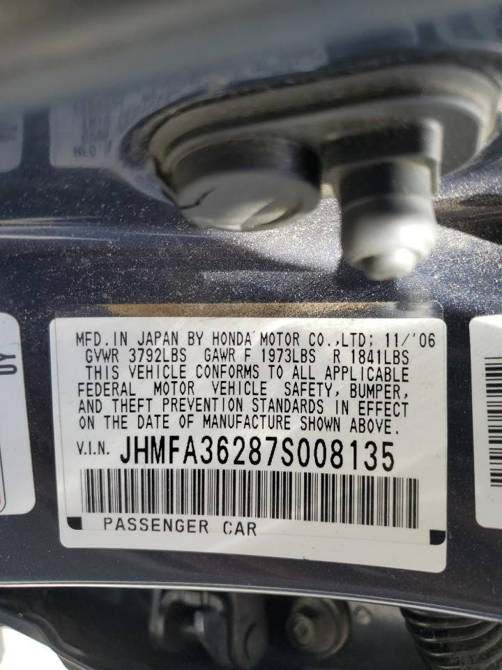 JHMFA36287S008135 2007 Honda Civic Hybrid