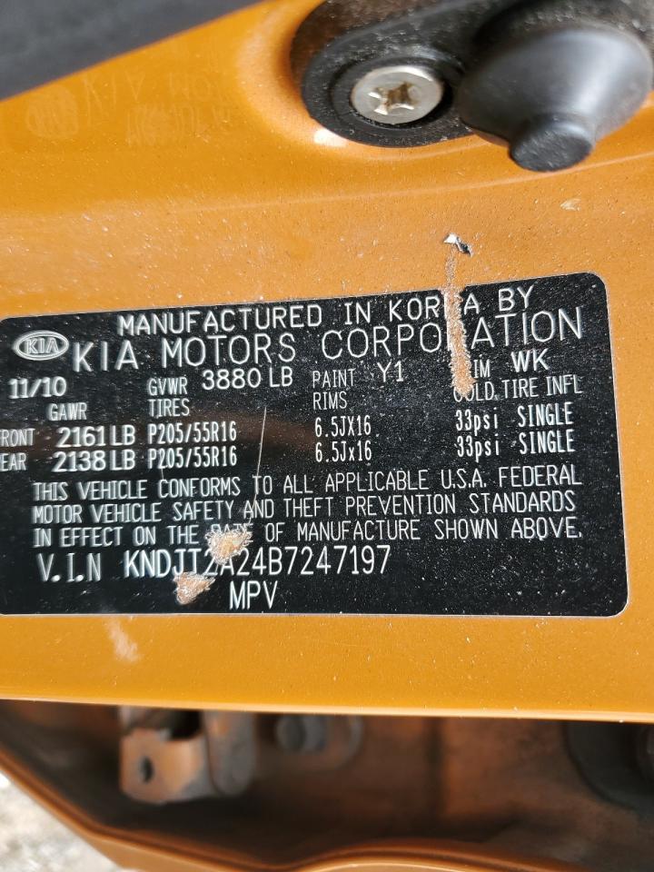 2011 Kia Soul + VIN: KNDJT2A24B7247197 Lot: 65184403