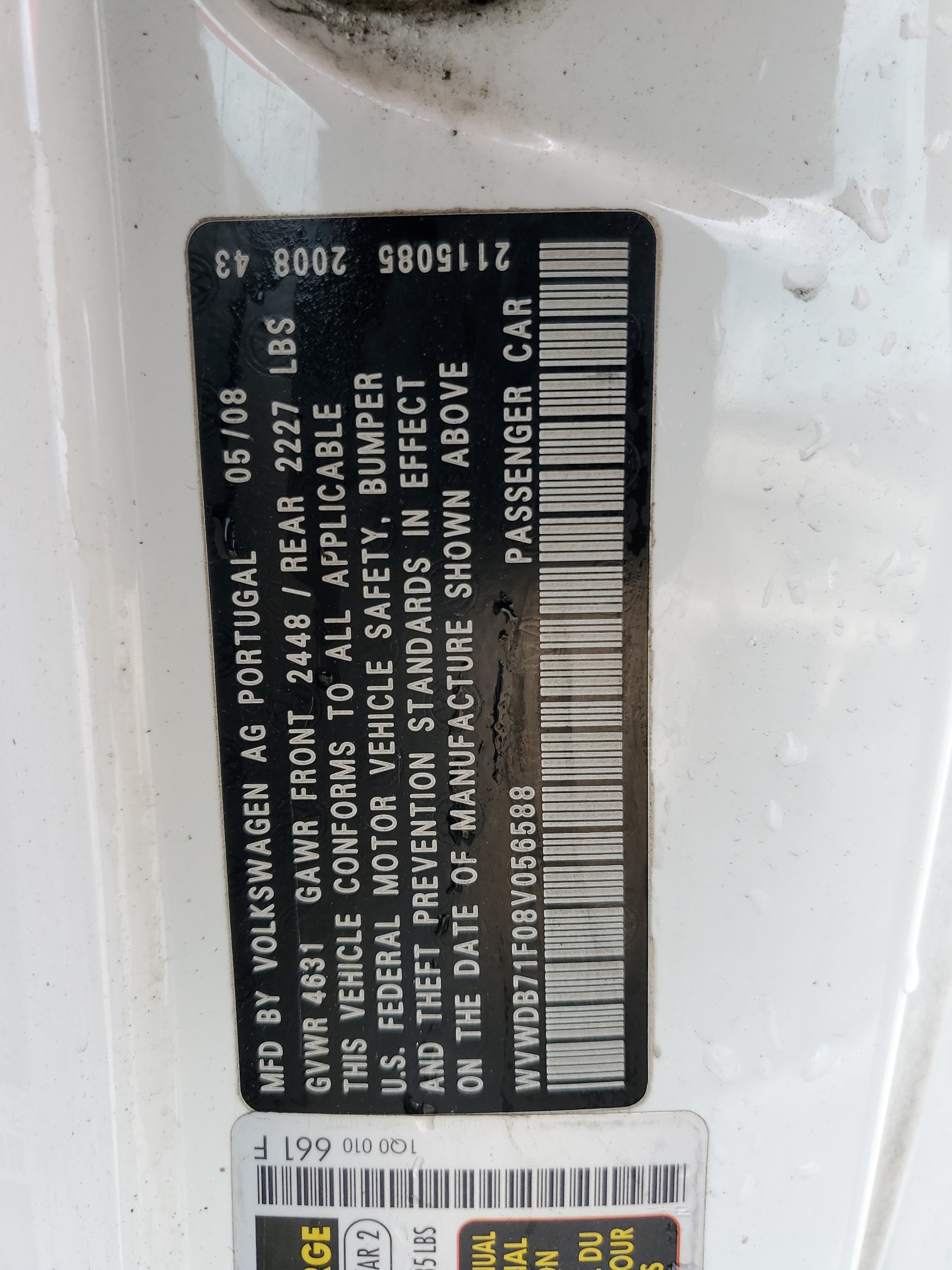 WVWDB71F08V056588 2008 Volkswagen Eos Vr6