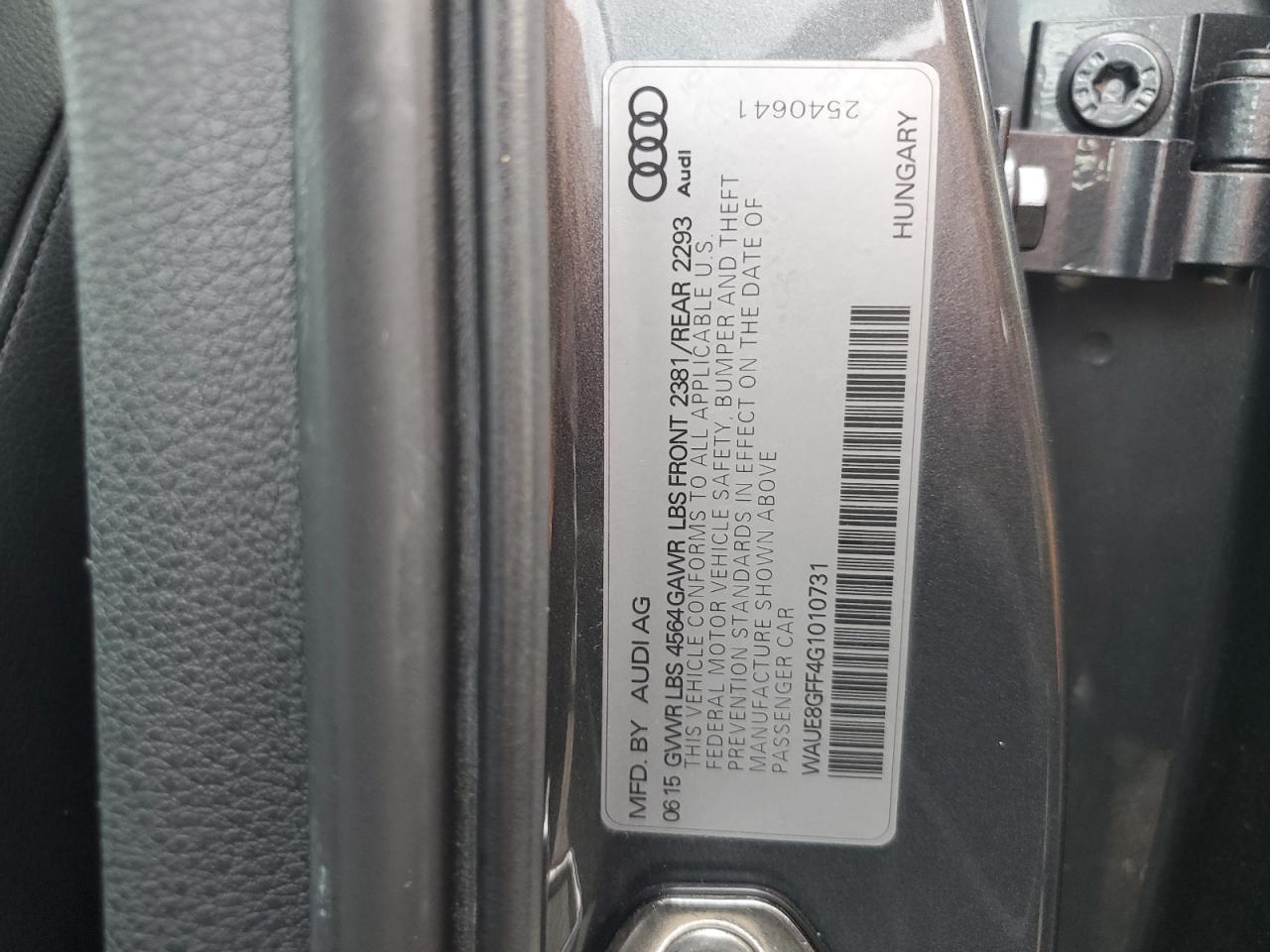 WAUE8GFF4G1010731 2016 Audi A3 Premium Plus