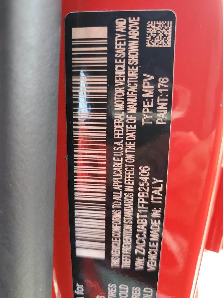 2015 Jeep Renegade Latitude VIN: ZACCJABT1FPB25406 Lot: 81158363