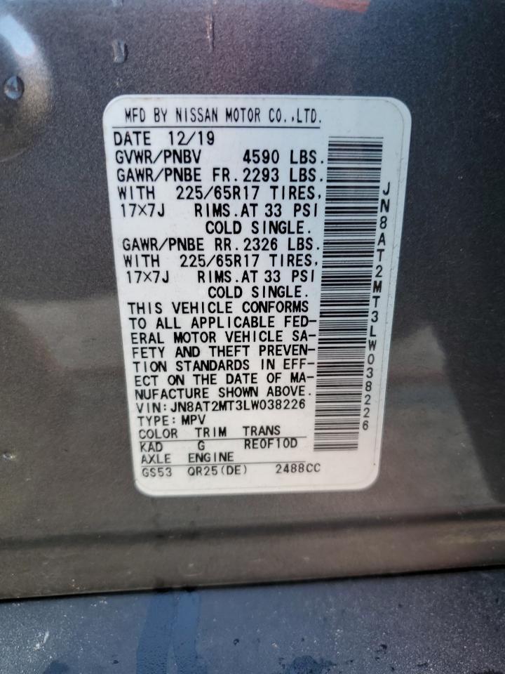 2020 Nissan Rogue S VIN: JN8AT2MT3LW038226 Lot: 63158843