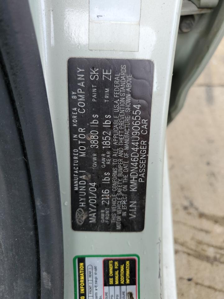2004 Hyundai Elantra Gls VIN: KMHDN46D44U906554 Lot: 61067963