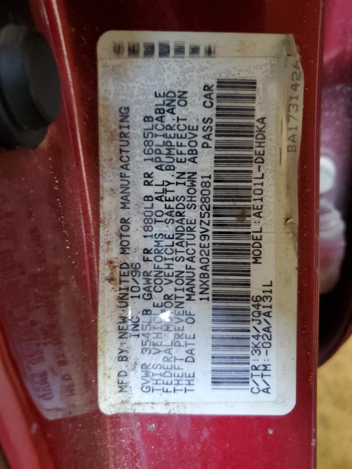 1997 Toyota Corolla Base VIN: 1NXBA02E9VZ528081 Lot: 74192914