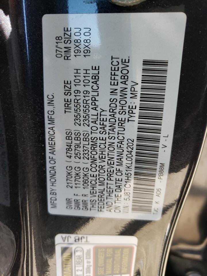 5J8TC1H51KL004202 2019 Acura Rdx Technology