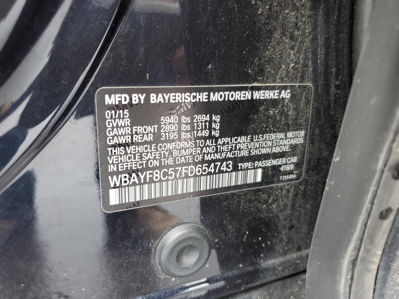 WBAYF8C57FD654743 2015 BMW 750 Lxi