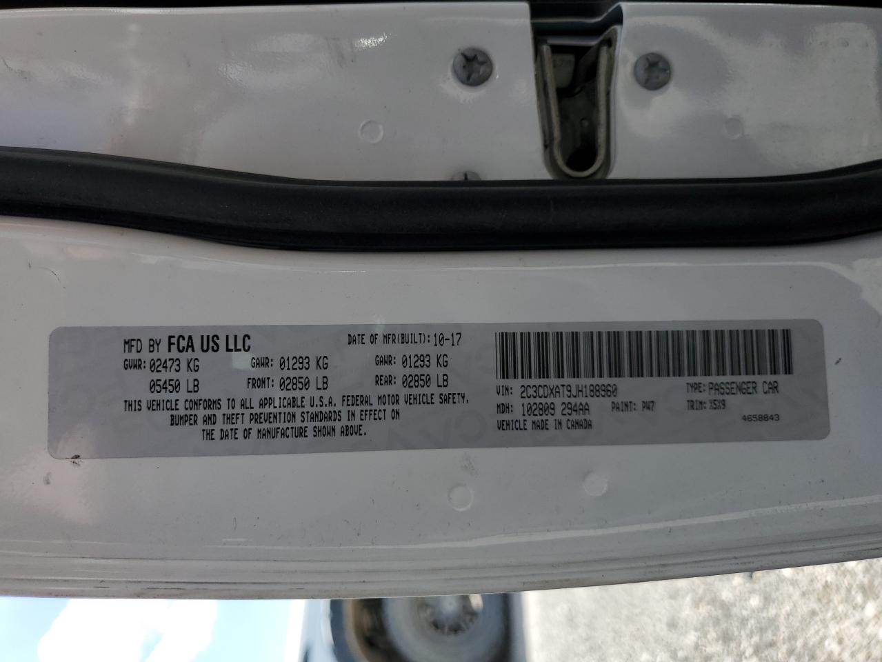 2018 Dodge Charger Police VIN: 2C3CDXAT9JH188960 Lot: 74216734