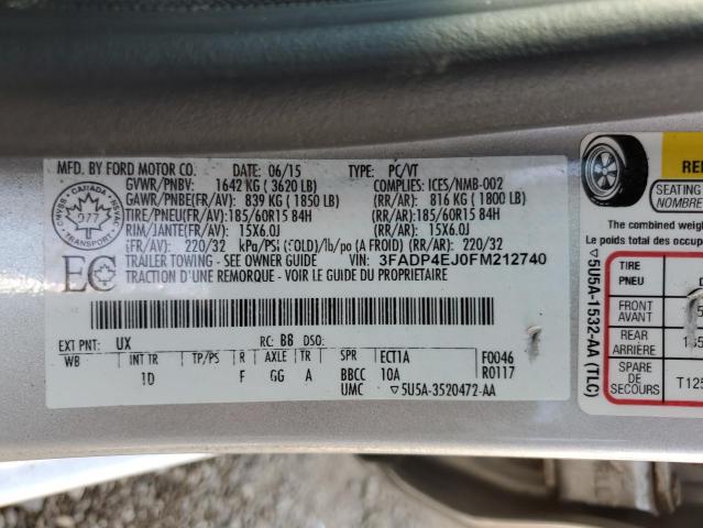 2015 FORD FIESTA SE