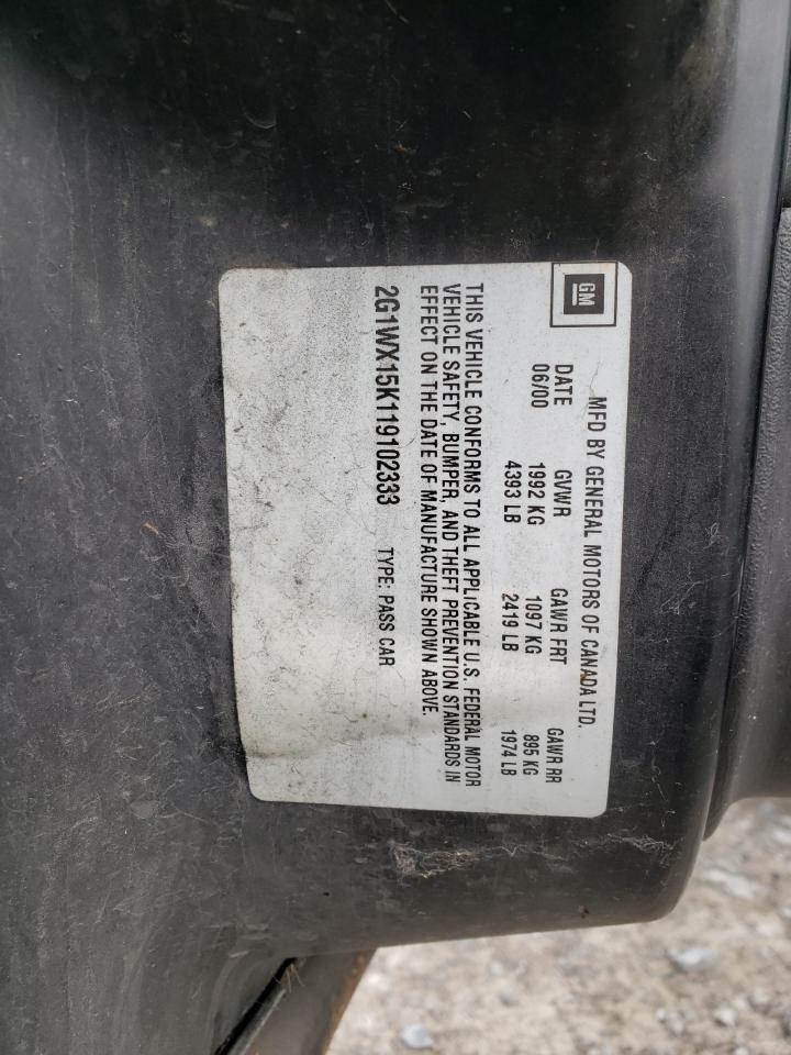 2001 Chevrolet Monte Carlo Ss VIN: 2G1WX15K119102333 Lot: 66599654