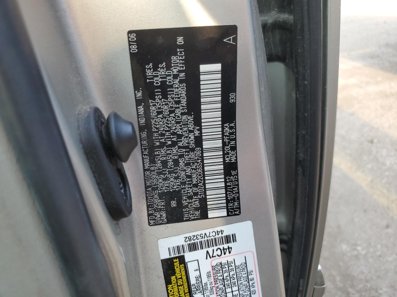 2006 Toyota Sienna Xle VIN: 5TDZA22C06S547069 Lot: 59023314