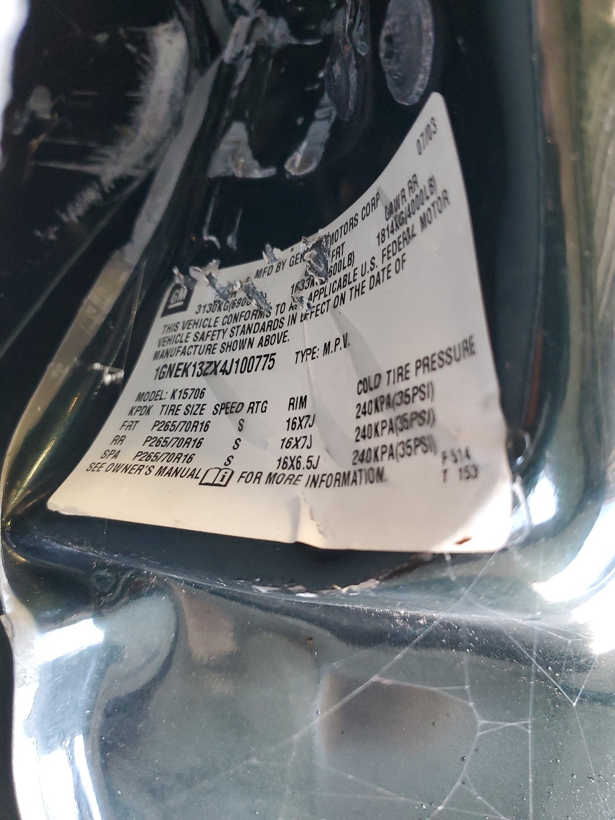 1GNEK13ZX4J100775 2004 Chevrolet Tahoe K1500