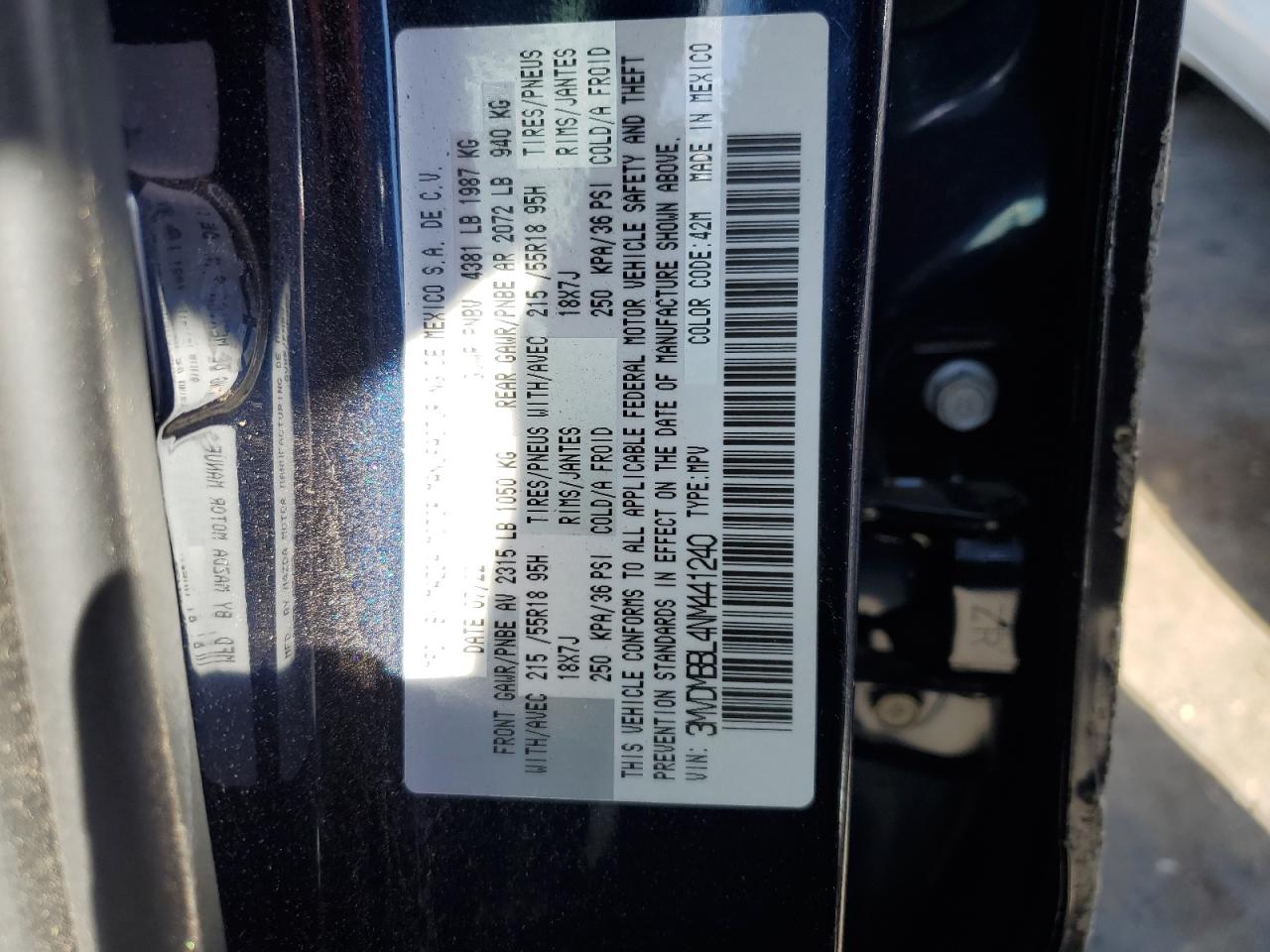 2022 Mazda Cx-30 Select VIN: 3MVDMBBL4NM441240 Lot: 64827023