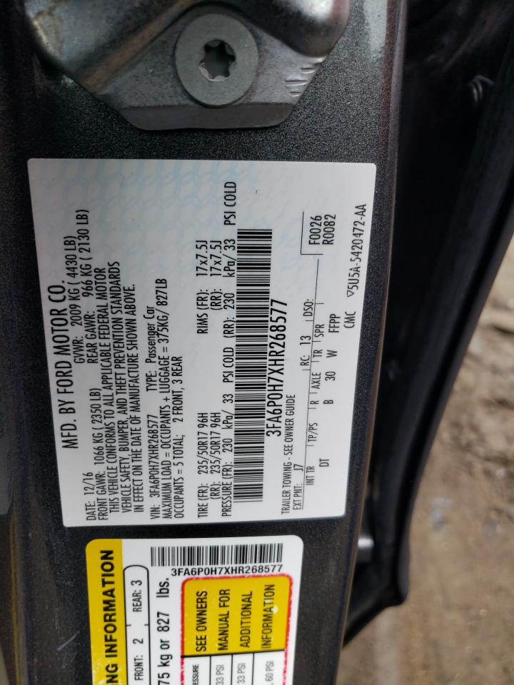 3FA6P0H7XHR268577 2017 Ford Fusion Se