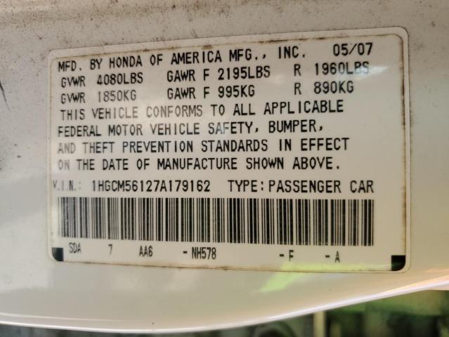 1HGCM56127A179162 | 2007 Honda accord value