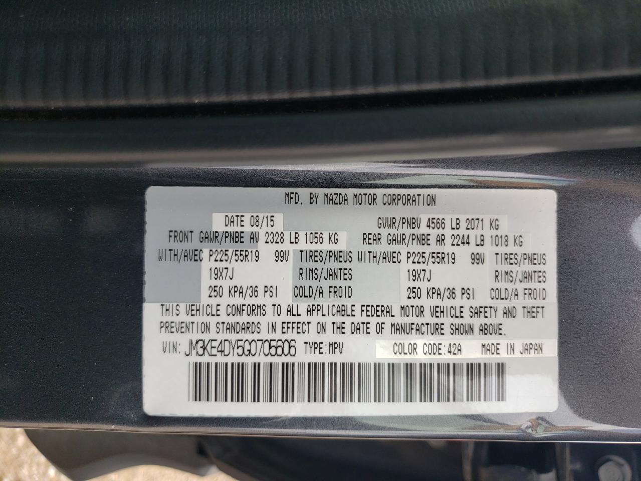 JM3KE4DY5G0705606 2016 Mazda Cx-5 Gt