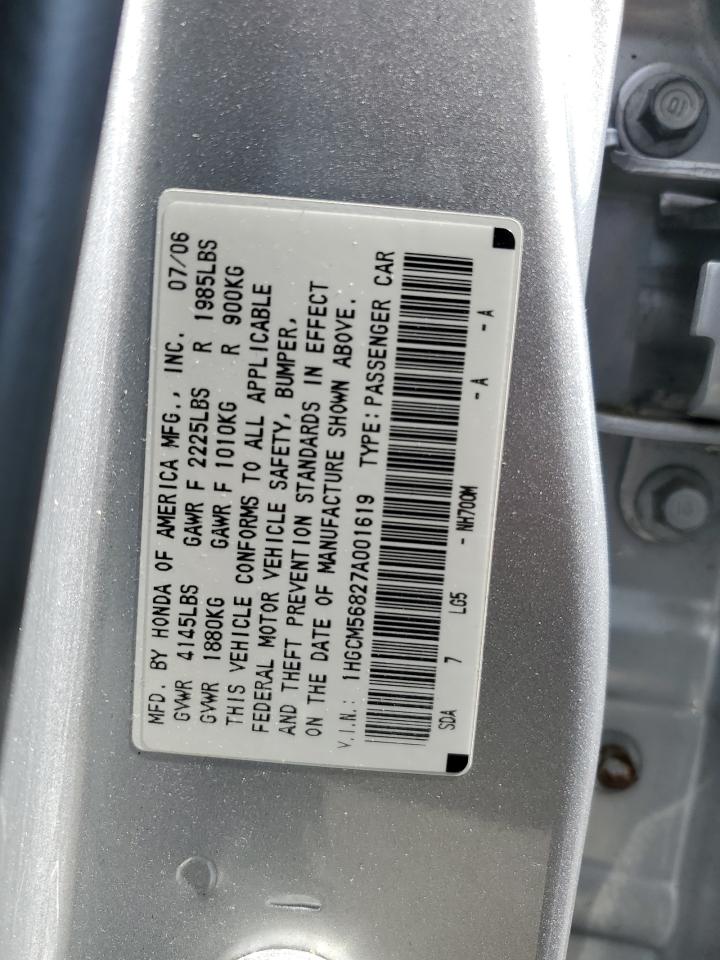 1HGCM56827A001619 2007 Honda Accord Ex