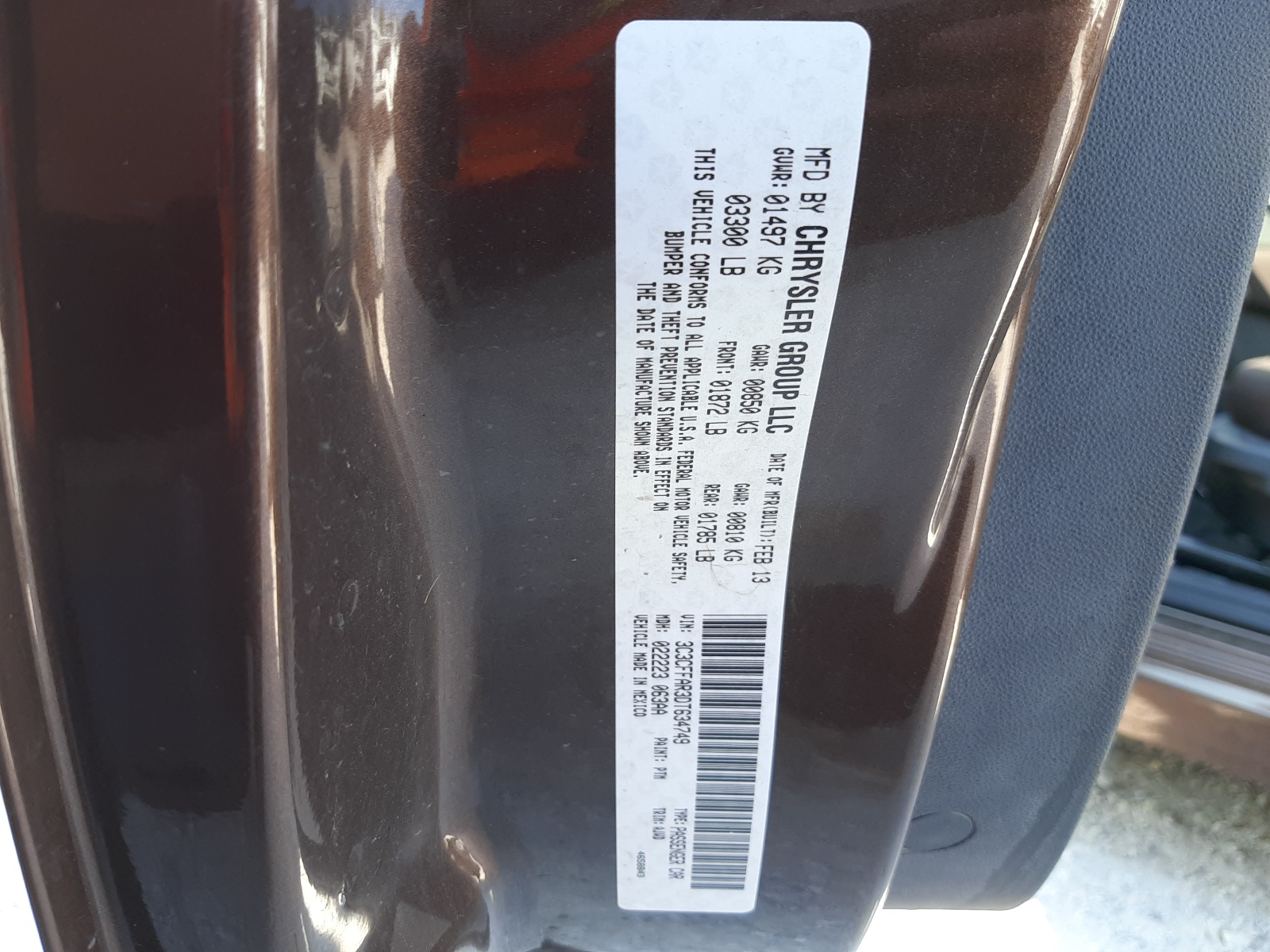 3C3CFFAR3DT634749 2013 Fiat 500 Pop