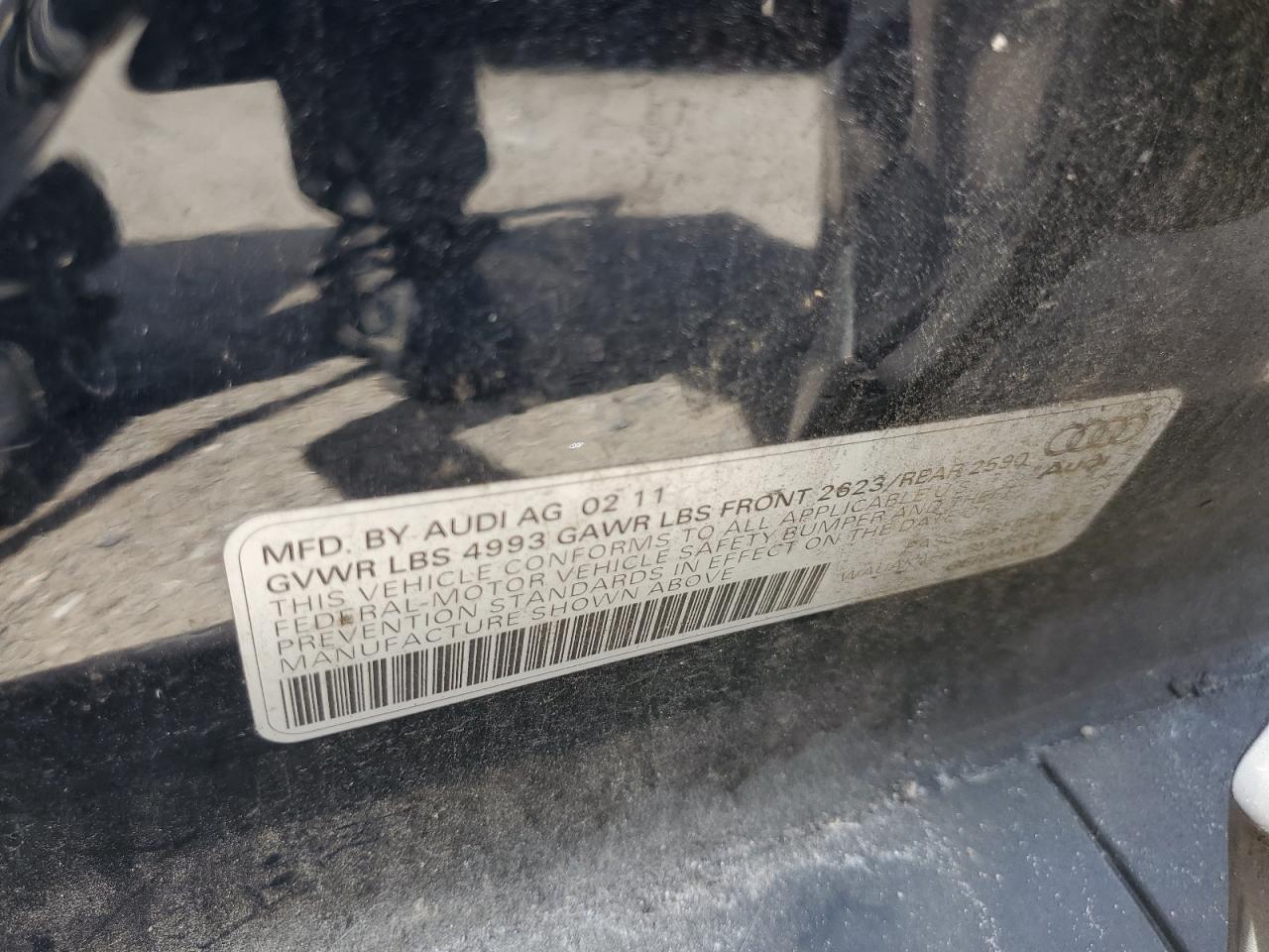 2011 Audi A6 Premium VIN: WAUAKAFBXBN062831 Lot: 65908643