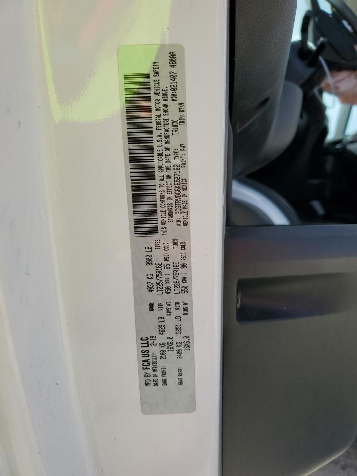 2020 Ram Promaster 2500 2500 High VIN: 3C6TRVDG6KE527162 Lot: 62237343