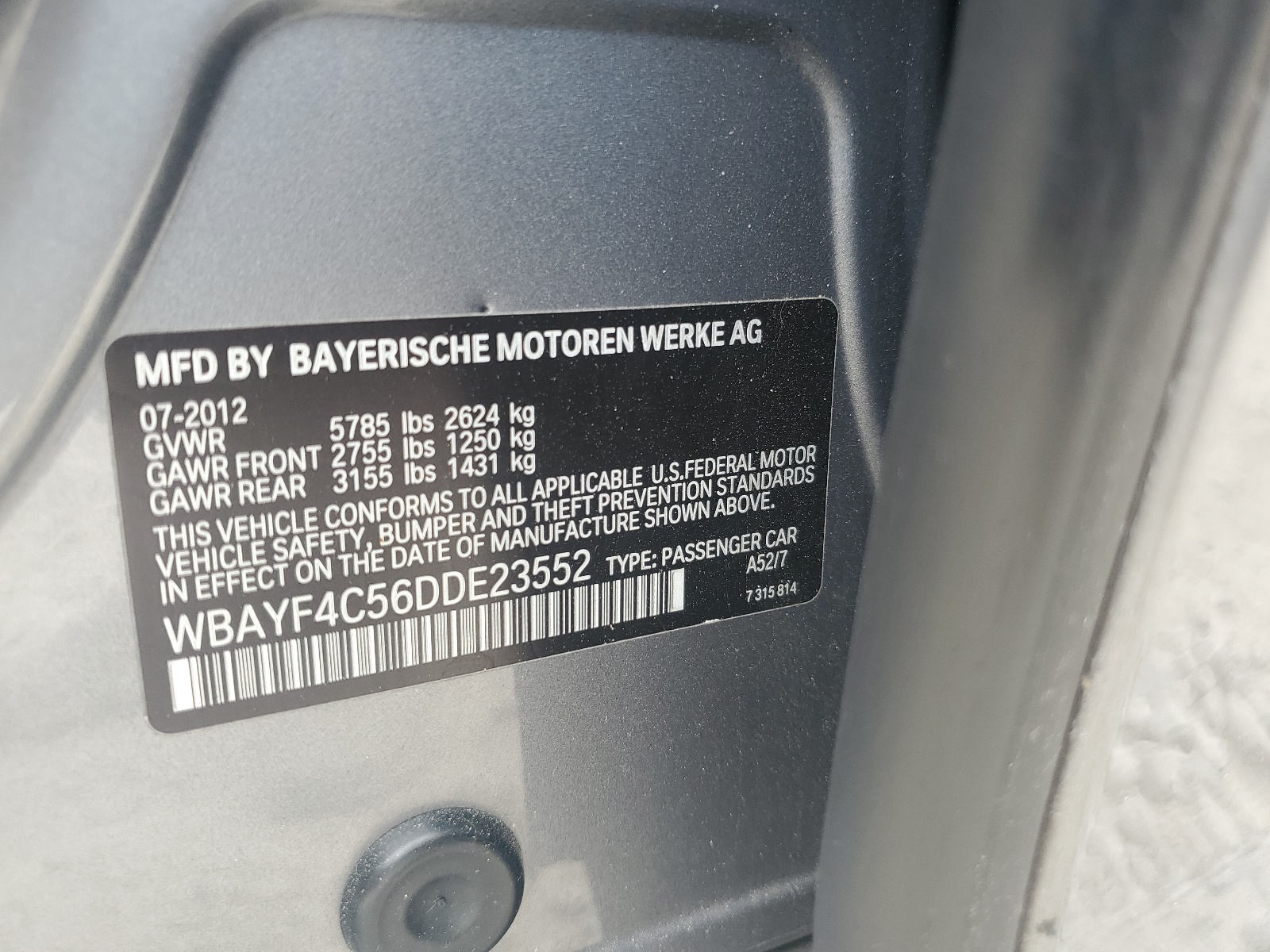 WBAYF4C56DDE23552 2013 BMW 740 Lxi