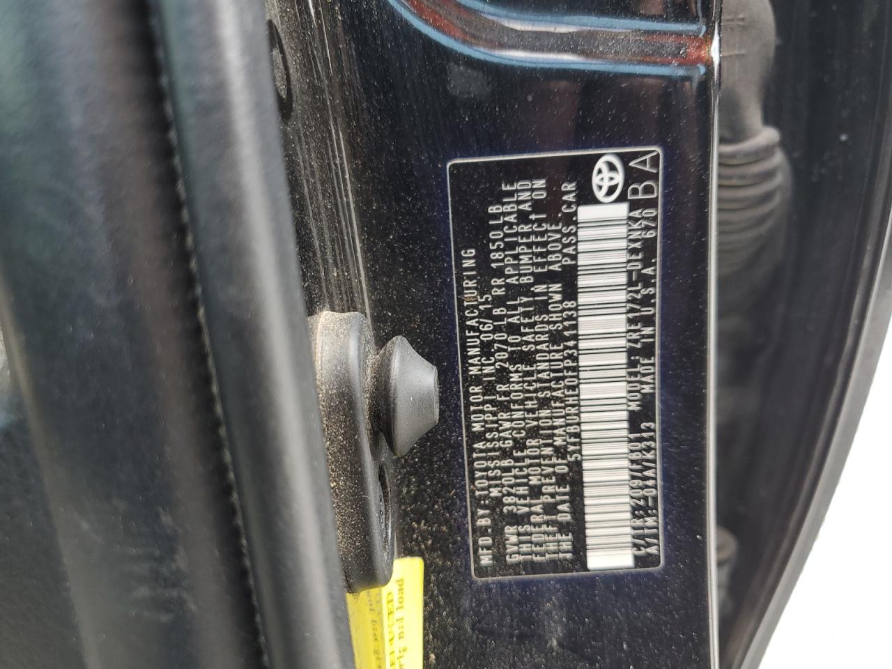 2015 Toyota Corolla L VIN: 5YFBURHE0FP341138 Lot: 79464934