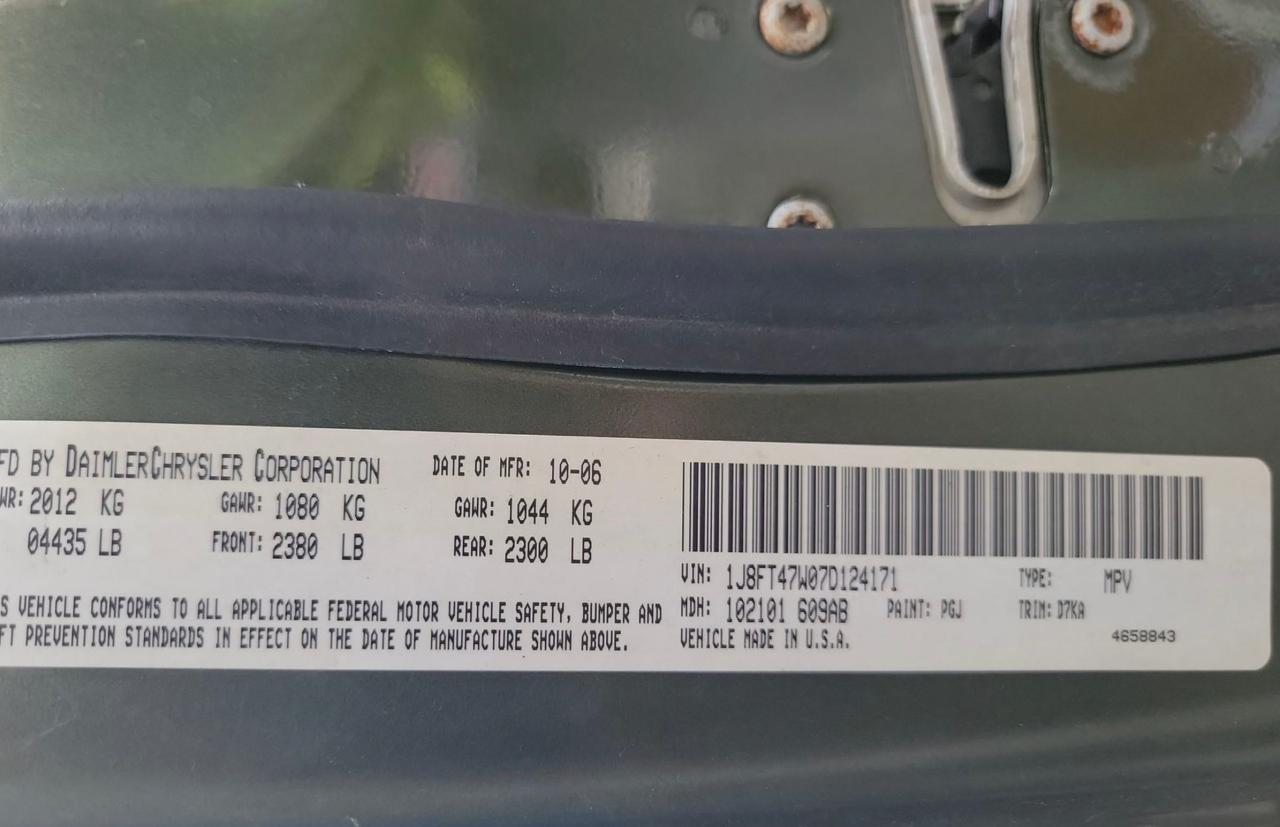 2007 Jeep Compass VIN: 1J8FT47W07D124171 Lot: 45637555