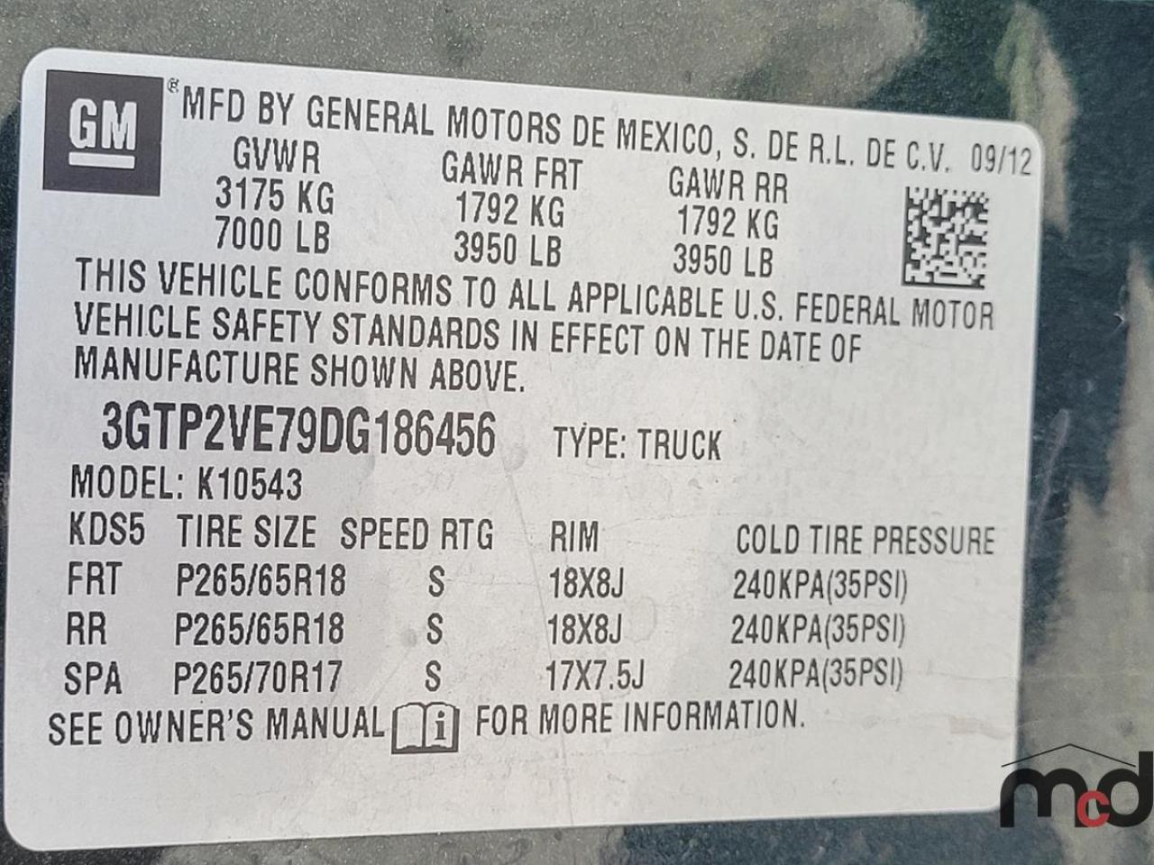 3GTP2VE79DG186456 2013 GMC Sierra K1500 Sle