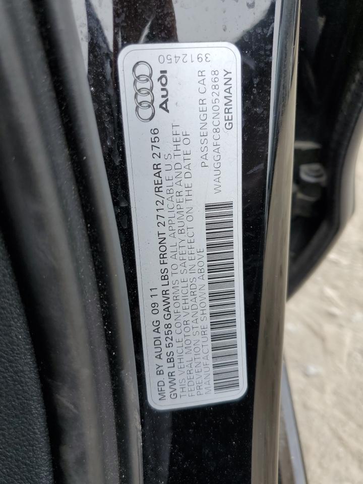 WAUGGAFC8CN052868 2012 Audi A6 Premium Plus