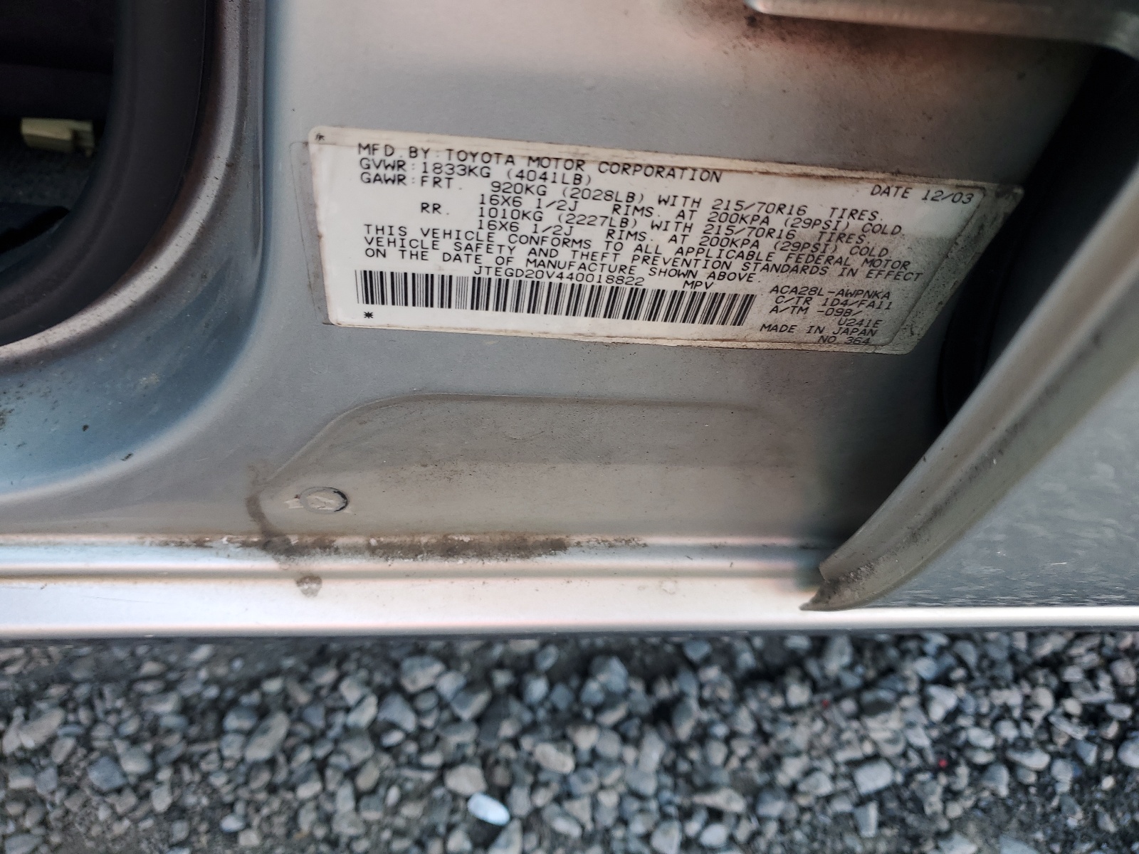 JTEGD20V440018822 2004 Toyota Rav4