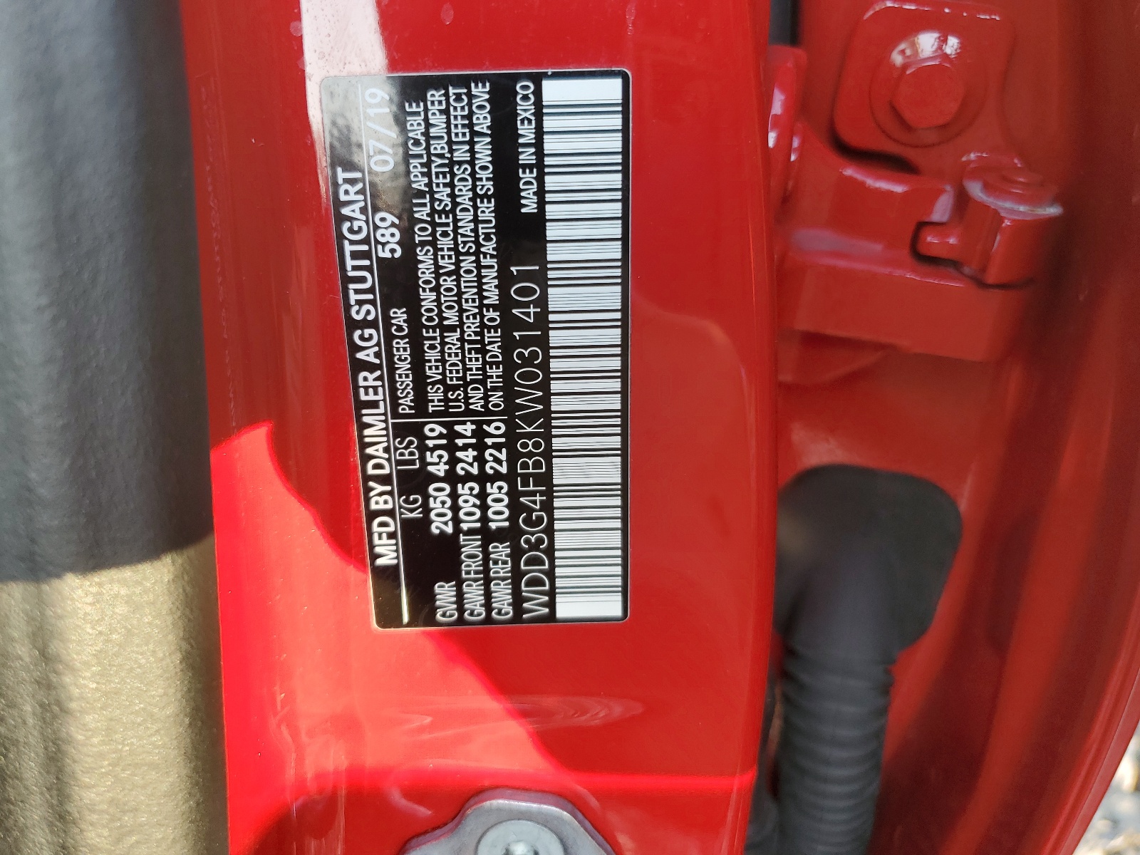 WDD3G4FB8KW031401 2019 Mercedes-Benz A 220 4Matic