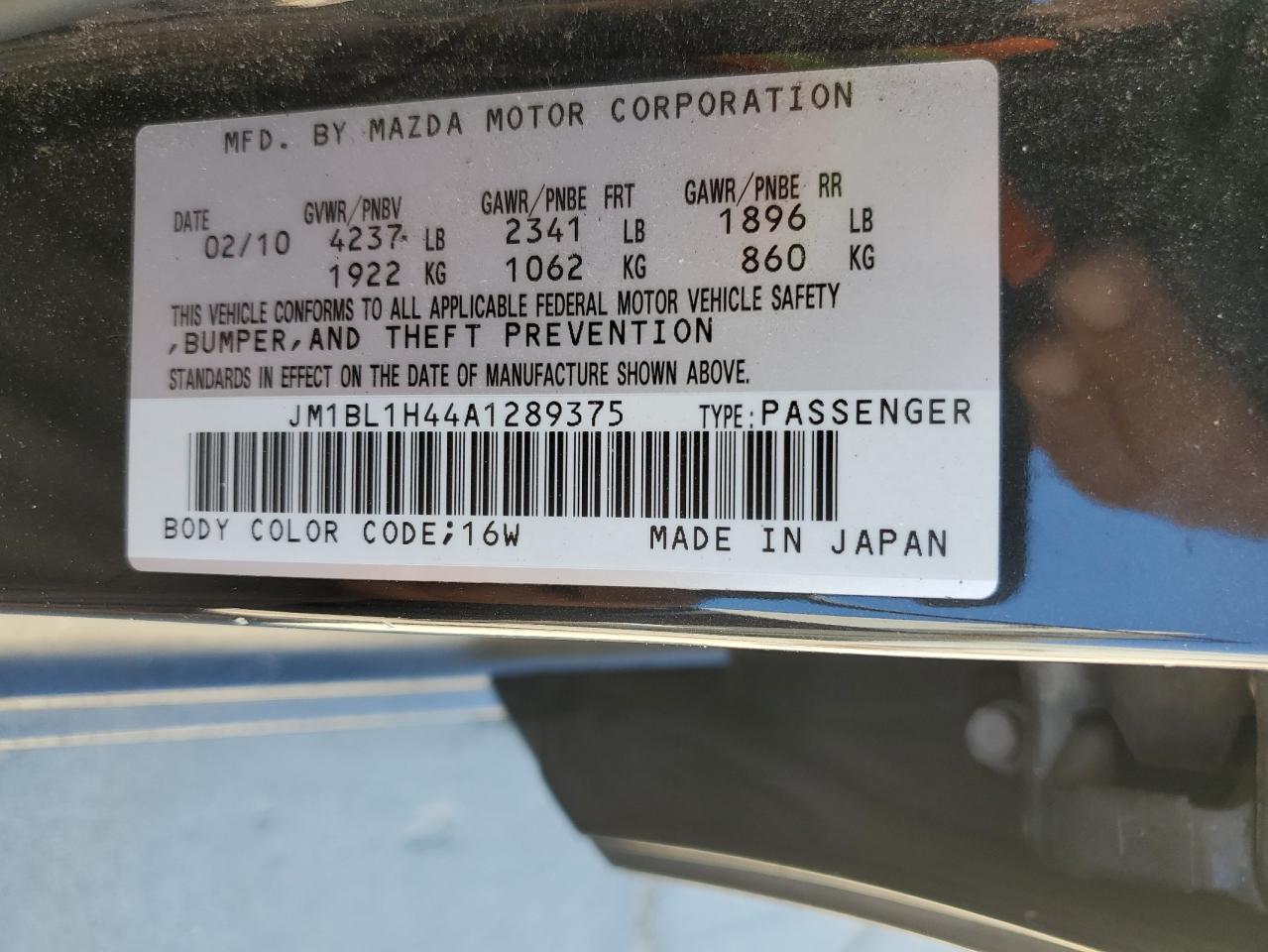 JM1BL1H44A1289375 2010 Mazda Speed 3