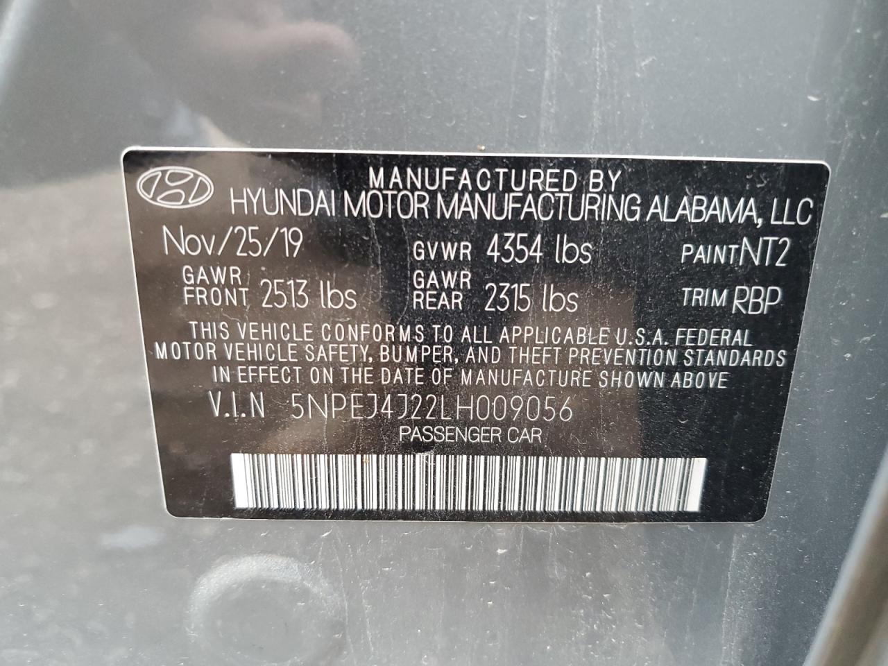 2020 Hyundai Sonata Sel Plus VIN: 5NPEJ4J22LH009056 Lot: 64495044