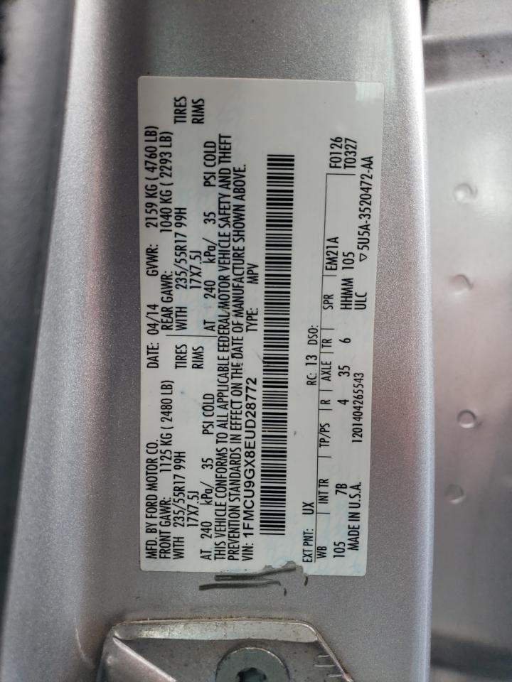 2014 Ford Escape Se VIN: 1FMCU9GX8EUD28772 Lot: 66507944