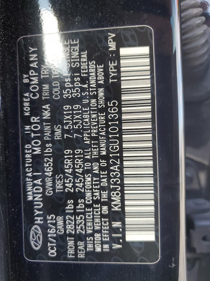 2016 Hyundai Tucson Limited VIN: KM8J33A21GU101365 Lot: 65842264