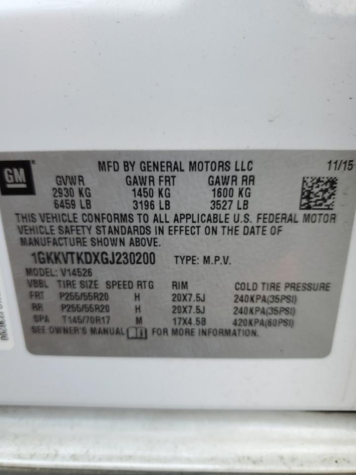 2016 GMC Acadia Denali VIN: 1GKKVTKDXGJ230200 Lot: 68087814