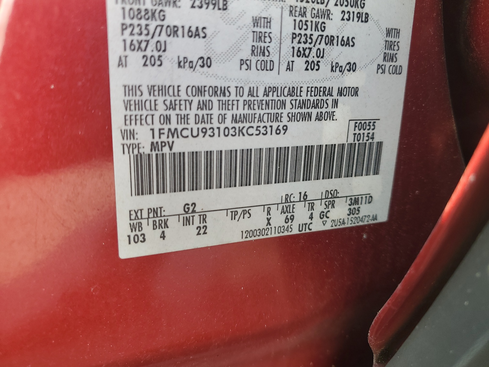 1FMCU93103KC53169 2003 Ford Escape Xlt