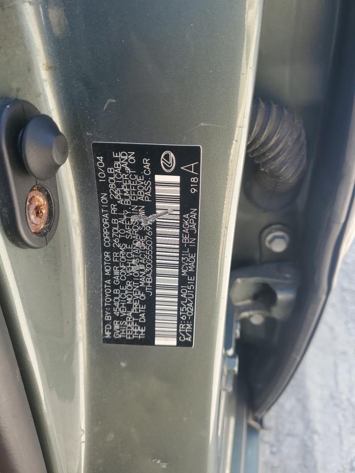 2005 Lexus Es 330 VIN: JTHBA30G555076973 Lot: 68737004