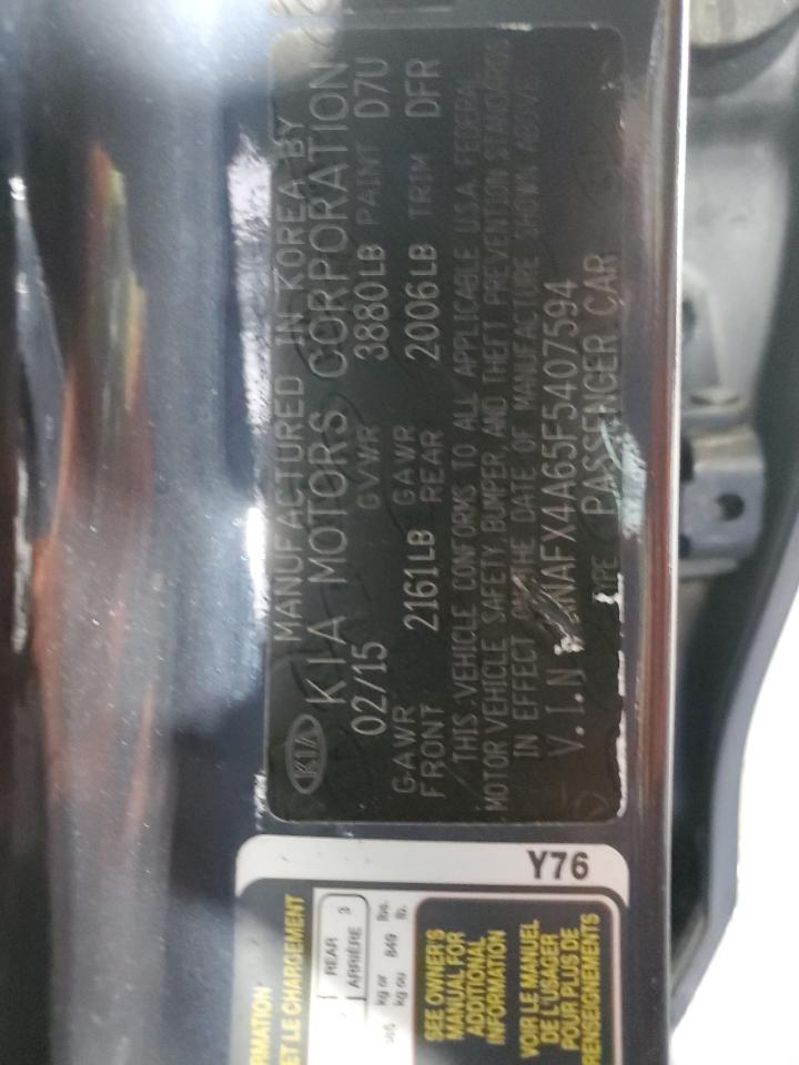 KNAFX4A65F5407594 2015 Kia Forte Lx