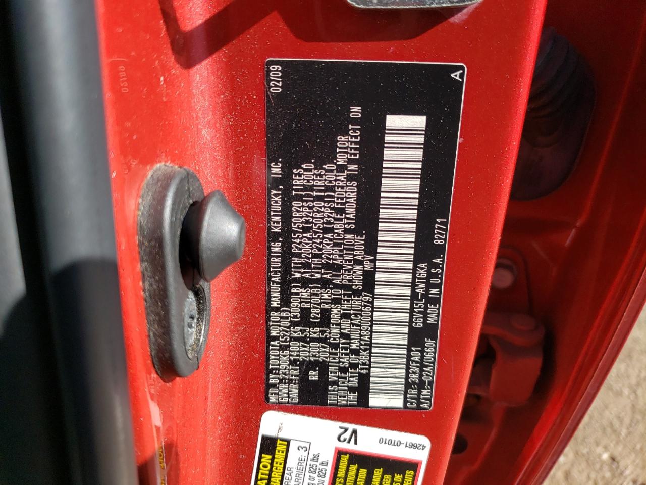 2009 Toyota Venza VIN: 4T3BK11A89U006797 Lot: 67979464