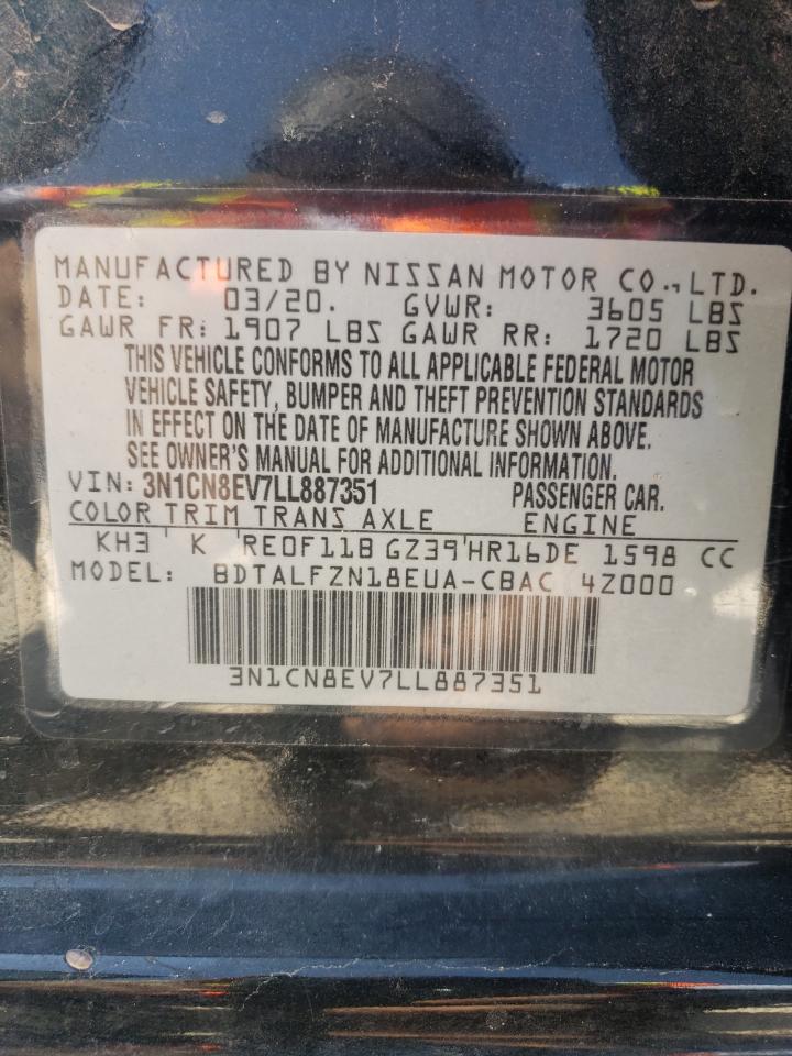 3N1CN8EV7LL887351 2020 Nissan Versa Sv